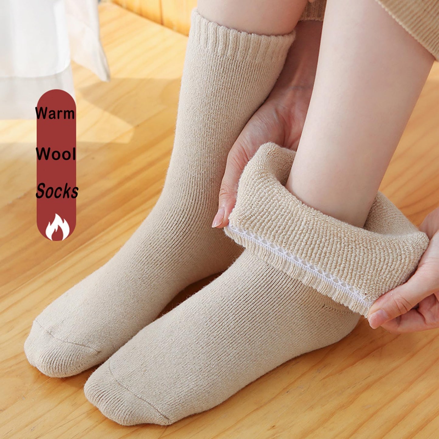 VoJoPi Wool Socks for Women, 5 Pairs Warm Winter Thermal Cozy Crew Boot Ladies Gifts Socks for Hiking Walking