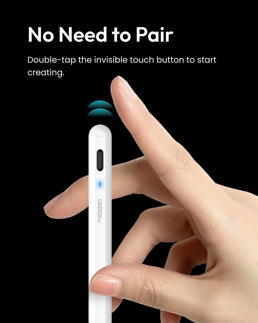 Metapen A8 iPad Pencil,Palm Rejection,4Min Fast Charging,Magnetic Attachment,Stylus Pen Compatible with iPad A16 6th-11th Gen, Air 3/4/5/M2/M3/M4, Pro 11"/12.9"/13", mini 5/6