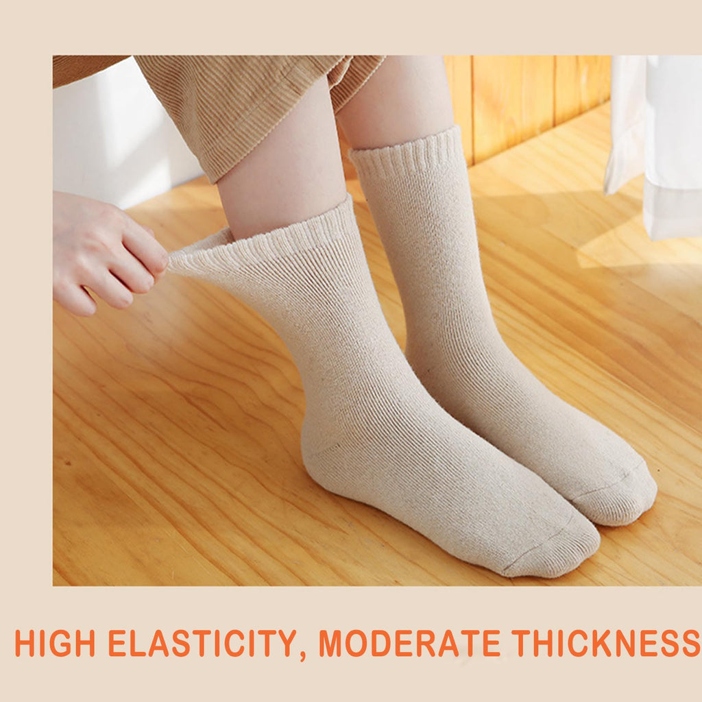 VoJoPi Wool Socks for Women, 5 Pairs Warm Winter Thermal Cozy Crew Boot Ladies Gifts Socks for Hiking Walking