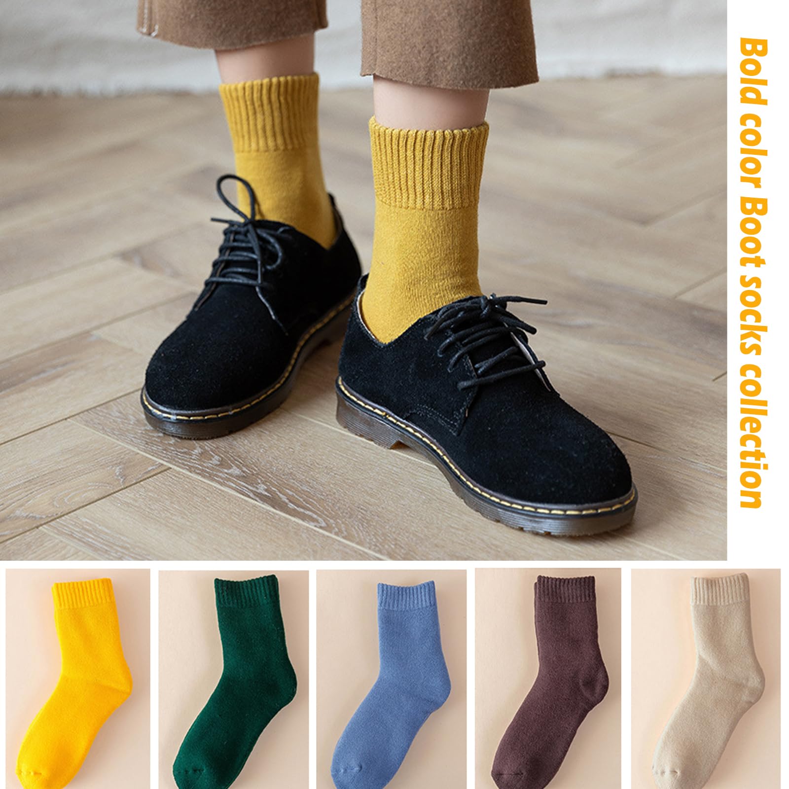 VoJoPi Wool Socks for Women, 5 Pairs Warm Winter Thermal Cozy Crew Boot Ladies Gifts Socks for Hiking Walking