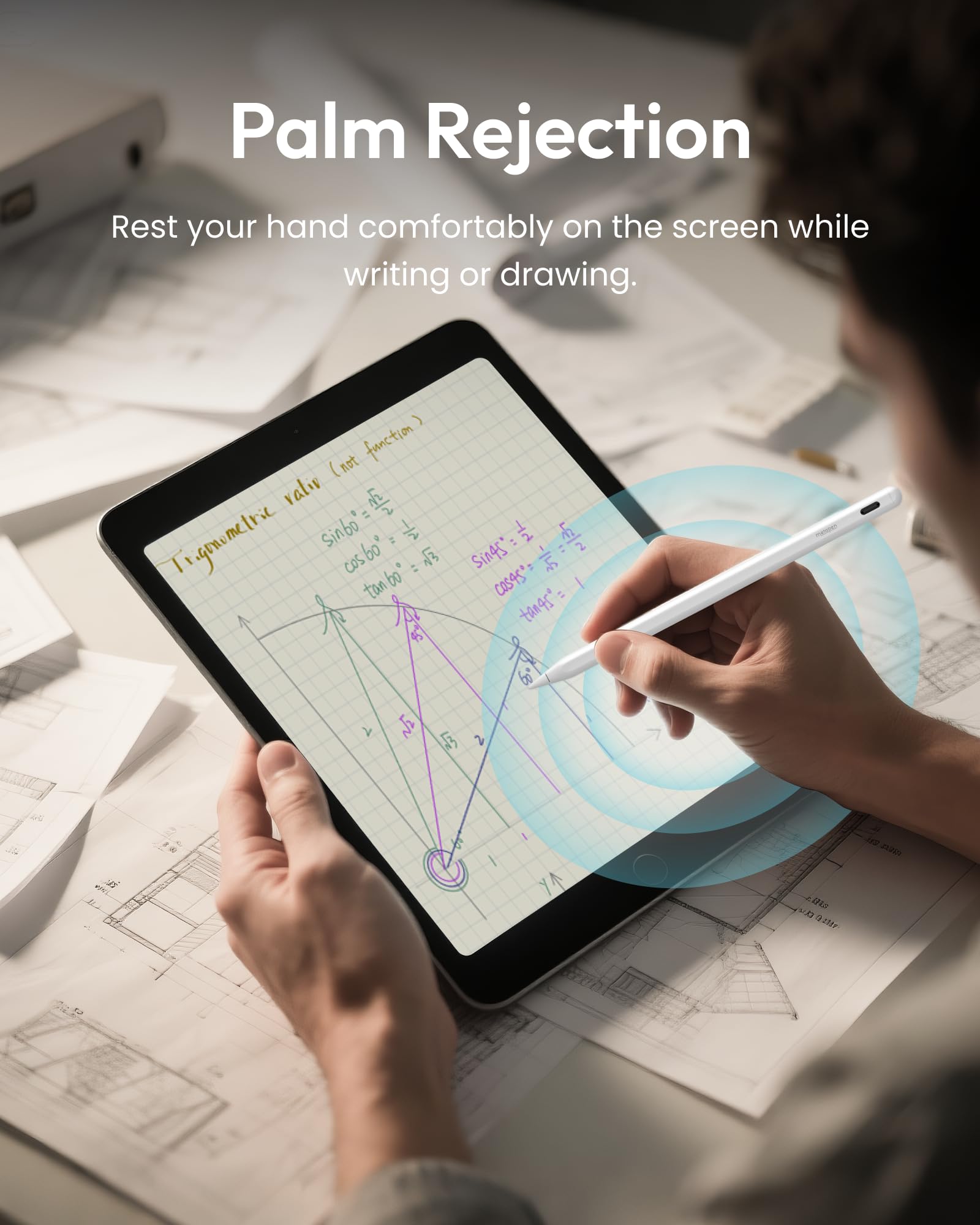 Metapen A8 iPad Pencil,Palm Rejection,4Min Fast Charging,Magnetic Attachment,Stylus Pen Compatible with iPad A16 6th-11th Gen, Air 3/4/5/M2/M3/M4, Pro 11"/12.9"/13", mini 5/6