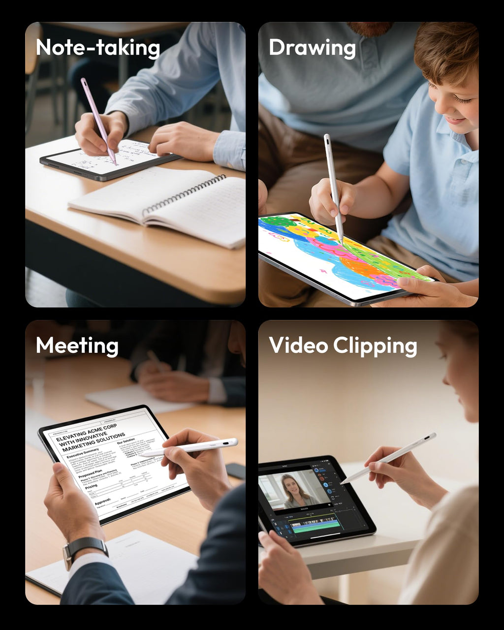 Metapen A8 iPad Pencil,Palm Rejection,4Min Fast Charging,Magnetic Attachment,Stylus Pen Compatible with iPad A16 6th-11th Gen, Air 3/4/5/M2/M3/M4, Pro 11"/12.9"/13", mini 5/6