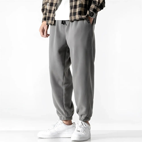 New Loose Jogging Pants Men 2020 New Fashion Fleece Autumn Winter Warm Sweatpants Male Outdoor Straight Trousers Pantalon Hommes - Crew Original