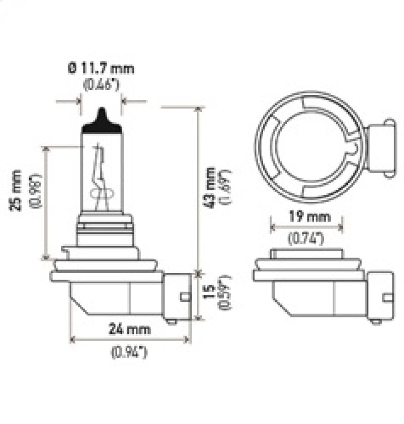 Hella H11 12V 55W Xenon White XB Bulb (Pair)