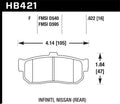 Hawk 92-98 Maxima / 93-01 Altima / 00 Infiniti I30 / 91-96 G20 / 99-01 G20 HPS Street Rear Brake Pad