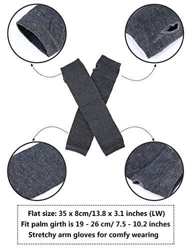 6 Pairs Women Long Fingerless Gloves Arm Warmers Knit Thumbhole Stretchy Gloves - Crew Original