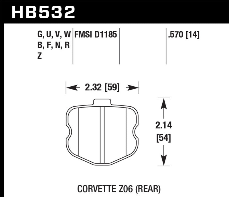 Hawk 2010-2013 Chevrolet Corvette Grand Sport HPS 5.0 Rear Brake Pads