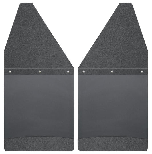 Husky Liners GM 99-16 Silverado/Sierra 12in W Black Top & Weight Kick Back Front Mud Flaps