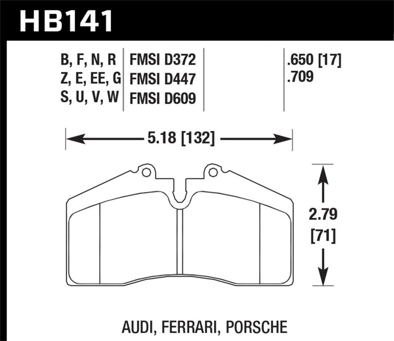 Hawk 1986-1991 Porsche 928 CS DTC-30 Front Brake Pads