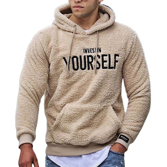 Custom logo men embroidery hoodies fleece training slim fit kangaroo pocket pullover plus size casual sherpa 5xl hoodie - Crew Original