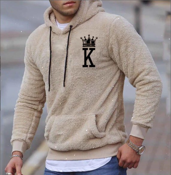 Custom logo men embroidery hoodies fleece training slim fit kangaroo pocket pullover plus size casual sherpa 5xl hoodie - Crew Original
