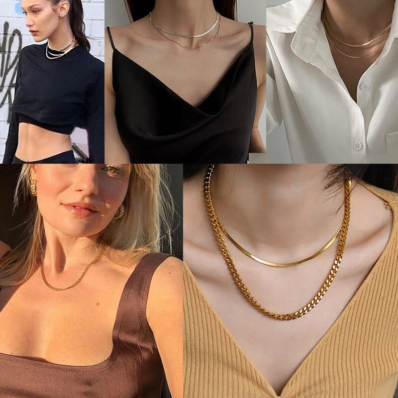 Simple Stainless Steel Unisex Chain Necklace - Crew Original