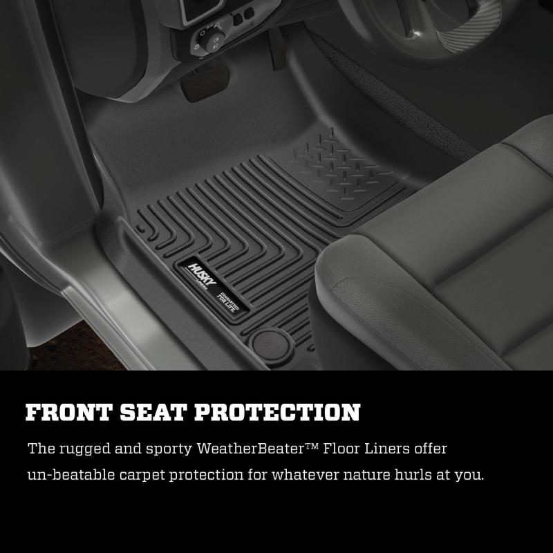 Husky Liners 2019 Ram 1500 Crew Cab WeatherBeater Black Front Row Floor Liners