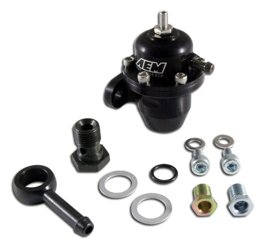 AEM 86-93 Acura / 95-98 TL / 88-91 Civic/CRX / 92-01 Prelude Black Adjustable Fuel Pressure Regulato - Crew Original