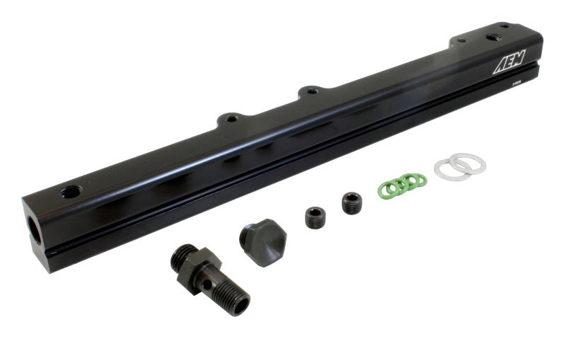 AEM 96-00 Civic CX/DX/LX/EX & 96-97 Del Sol S/Si Black Fuel Rail - Crew Original