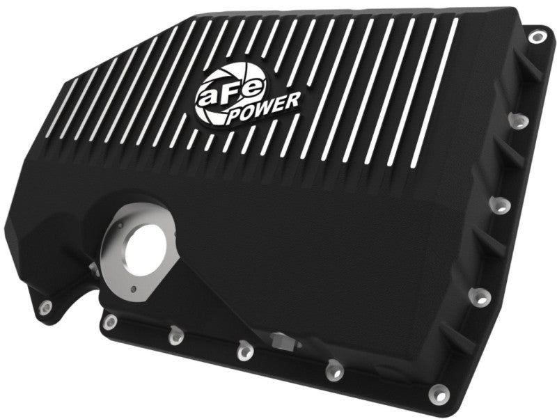 aFe 05-19 VW 1.8L/2.0L w/ Oil Sensor Engine Oil Pan Black POWER Street Series w/ Machined Fins - Crew Original