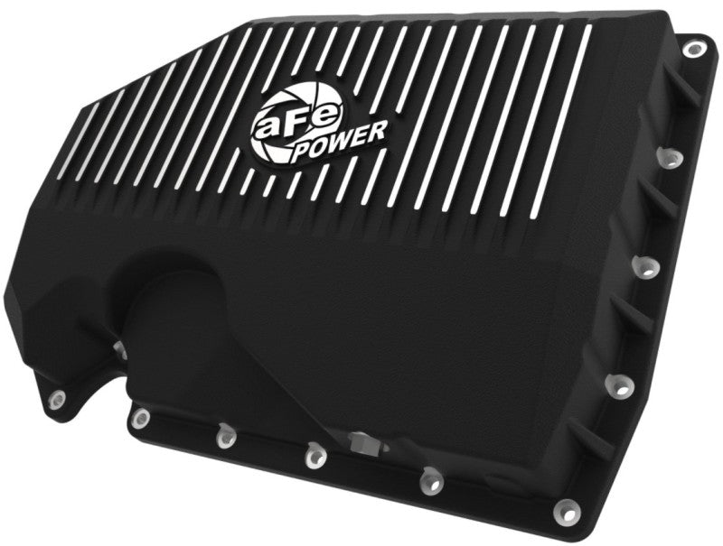 aFe 05-19 VW 1.8L/2.0L w/o Oil Sensor Engine Oil Pan Black POWER Street Series w/ Machined Fins - Crew Original