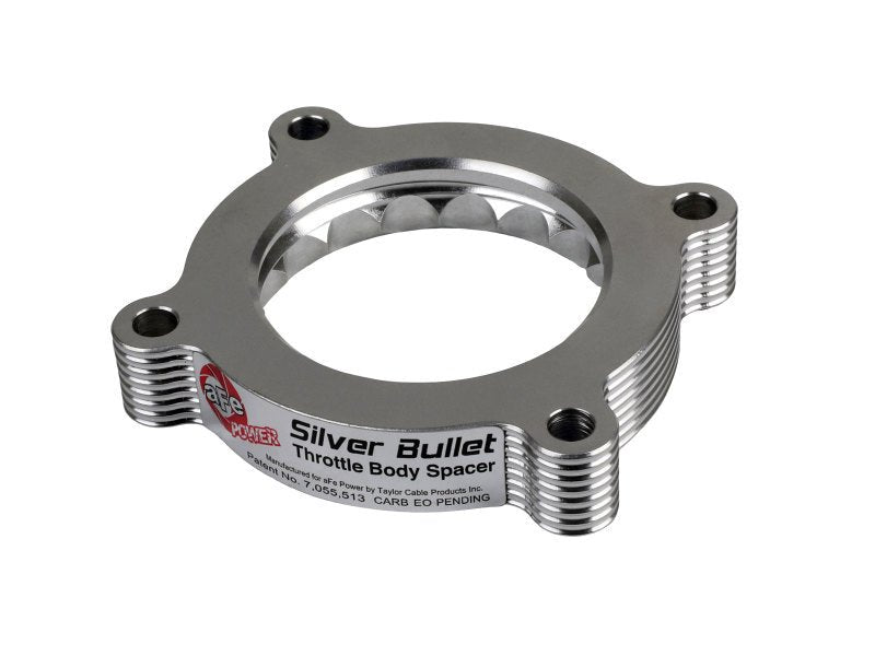 aFe 11-14 Ford Mustang/ 11-14 Ford F-150 V6 3.7L Silver Bullet Throttle Body Spacer - Silver - Crew Original