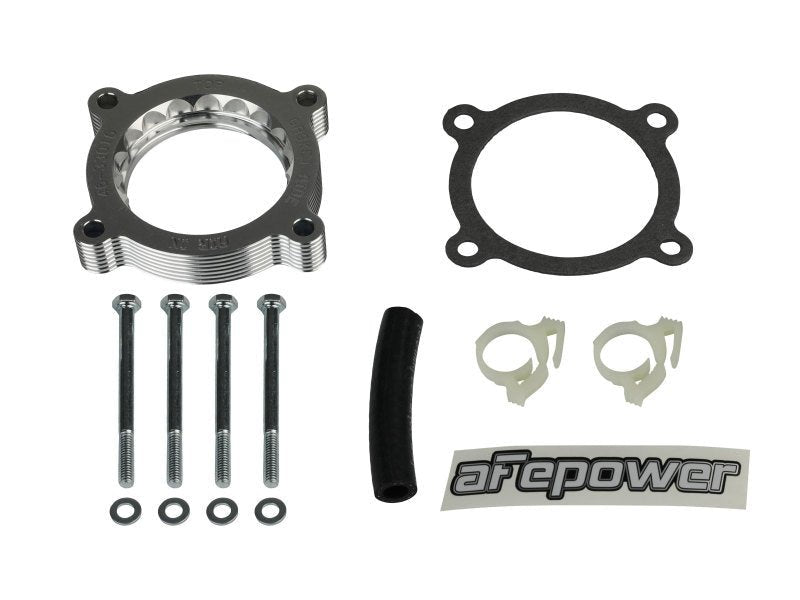 aFe 11-14 Ford Mustang/ 11-14 Ford F-150 V6 3.7L Silver Bullet Throttle Body Spacer - Silver - Crew Original