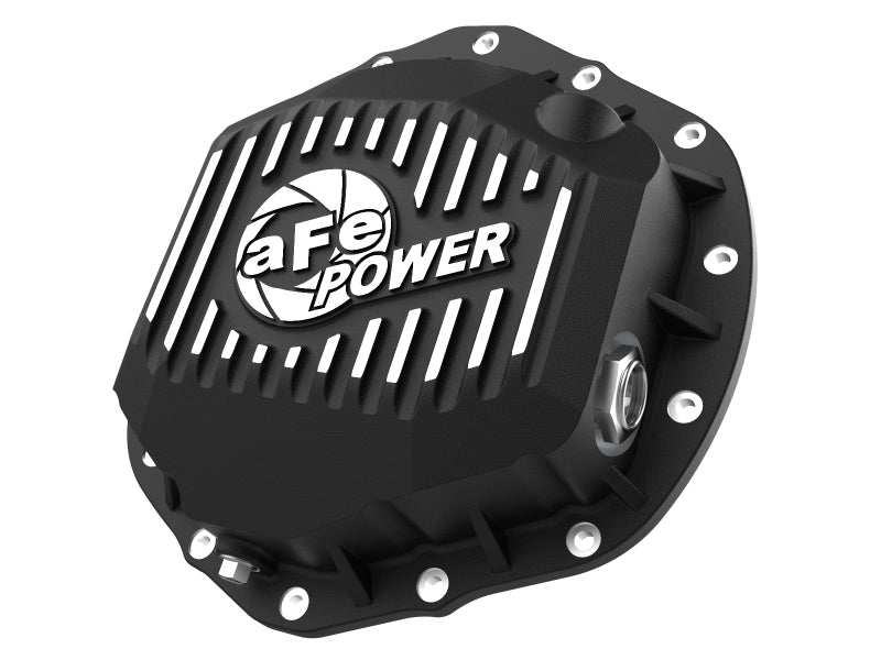 aFe 2020 Chevrolet Silverado 2500 HD Rear Differential Cover Black ; Pro Series w/ Machined Fins - Crew Original