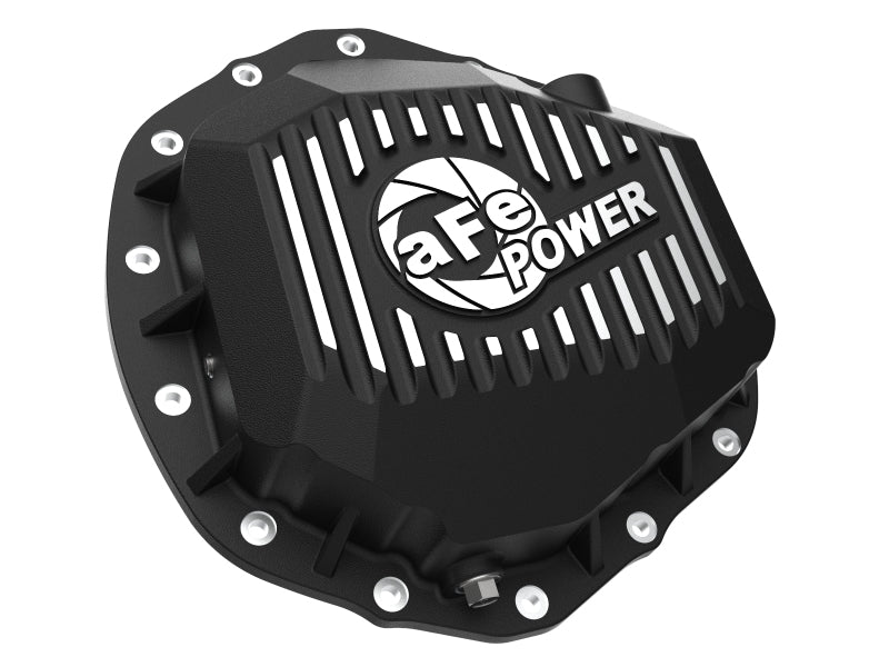 aFe 2020 Chevrolet Silverado 2500 HD Rear Differential Cover Black ; Pro Series w/ Machined Fins - Crew Original