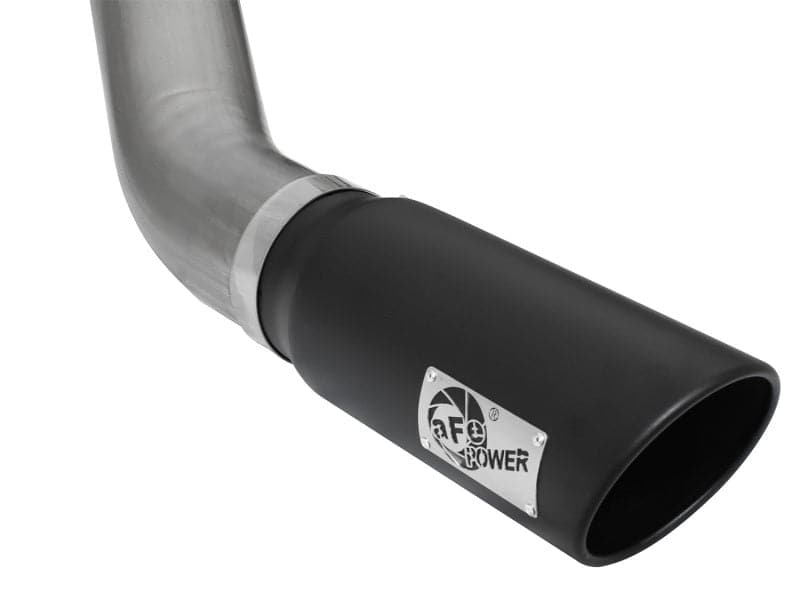 aFe MACHForce XP Exhaust Large Bore 5in DPF-Back Alu. 13-15 Dodge Trucks L6-6.7L (td) *Black Tip - Crew Original