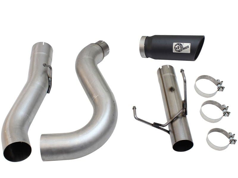 aFe MACHForce XP Exhaust Large Bore 5in DPF-Back Alu. 13-15 Dodge Trucks L6-6.7L (td) *Black Tip - Crew Original