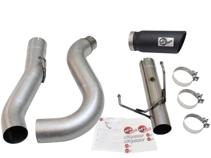 aFe MACHForce XP Exhaust Large Bore 5in DPF-Back Alu. 13-15 Dodge Trucks L6-6.7L (td) *Black Tip - Crew Original