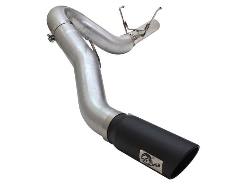 aFe MACHForce XP Exhaust Large Bore 5in DPF-Back Alu. 13-15 Dodge Trucks L6-6.7L (td) *Black Tip - Crew Original