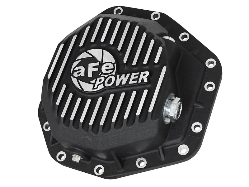 aFe Power Pro Ser Rear Diff Cover Black w/Mach Fins 2017 Ford Diesel Trucks V8-6.7L(td) Dana M275-14 - Crew Original