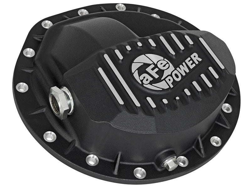 aFe Power Pro Series Rear Differential Cover Black w/Machined Fins 16-17 Nissan Titan XD(AAM 9.5-14) - Crew Original