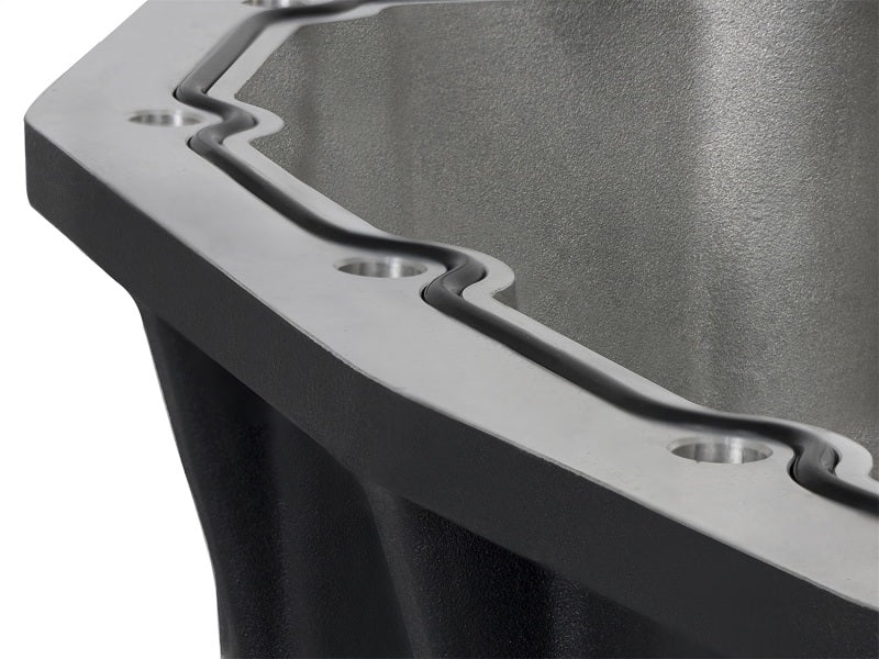 AFE Pro Series Engine Oil Pan Black w/Machined Fins; 11-16 Ford Powerstroke V8-6.7L (td) - Crew Original