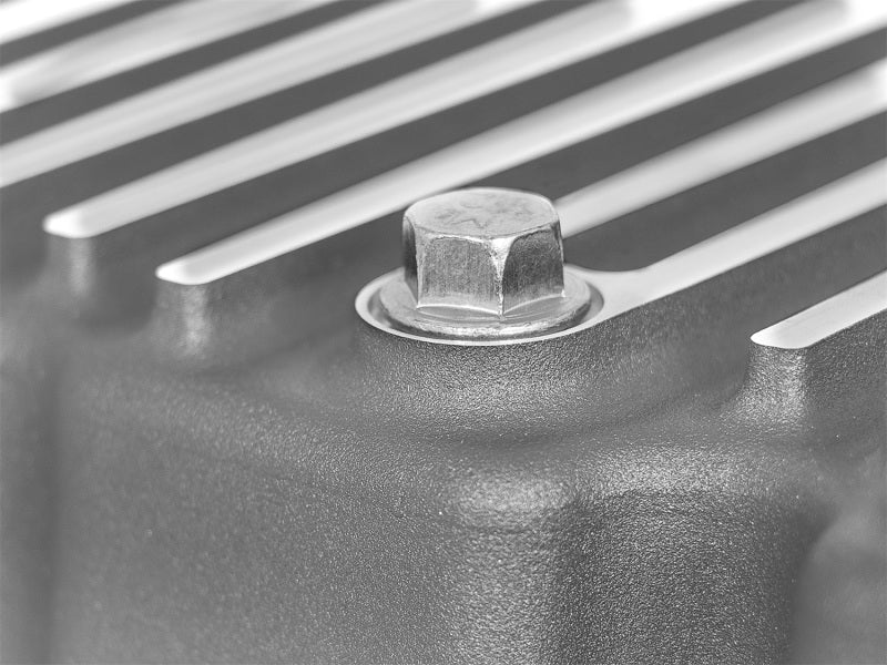 aFe Street Series Engine Oil Pan Raw w/ Machined Fins; 11-17 Ford Powerstroke V8-6.7L (td) - Crew Original