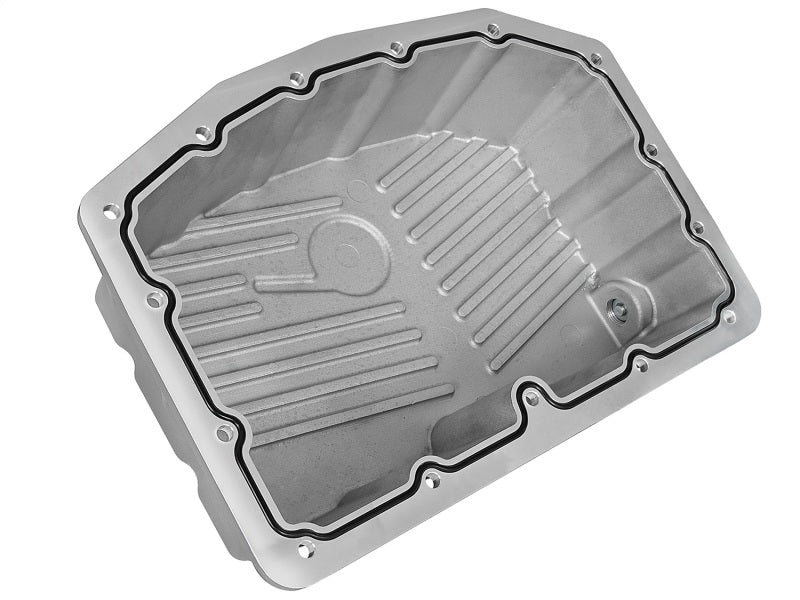 aFe Street Series Engine Oil Pan Raw w/ Machined Fins; 11-17 Ford Powerstroke V8-6.7L (td) - Crew Original