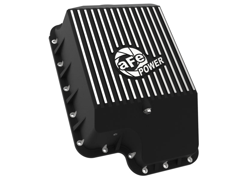 afe Transmission Pan (Black); Ford Diesel Trucks 03-10 V8-6.0/6.4L (td) - Crew Original