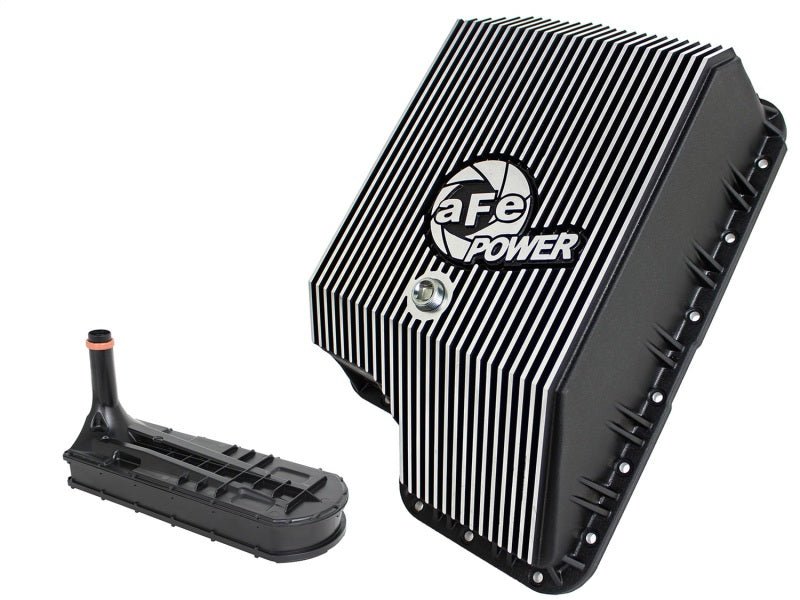 afe Transmission Pan (Black); Ford Diesel Trucks 03-10 V8-6.0/6.4L (td) - Crew Original