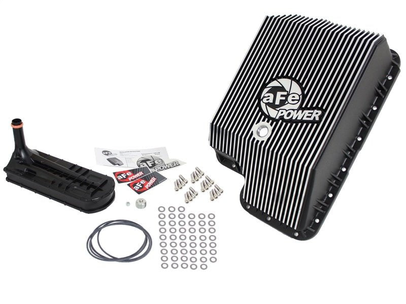 afe Transmission Pan (Black); Ford Diesel Trucks 03-10 V8-6.0/6.4L (td) - Crew Original