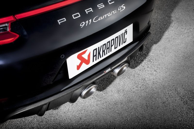 Akrapovic 16-17 Porsche 911 Carrera S/4/4S/GTS (991.2) Slip-On Line (Titanium) w/ Titanium Tips - Crew Original