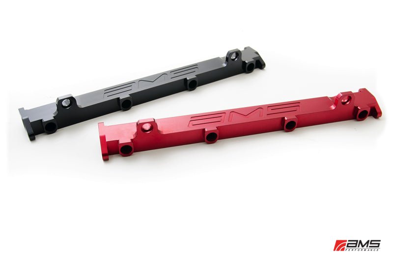 AMS Performance 03-07 Misubishi EVO VIII/IX CNC Machined Aluminum Fuel Rail - Red - Crew Original