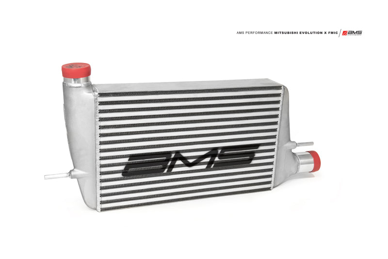 AMS Performance 08-15 Mitsubishi EVO X Front Mount Intercooler w/Modular Cast End Tanks & Logo - Crew Original