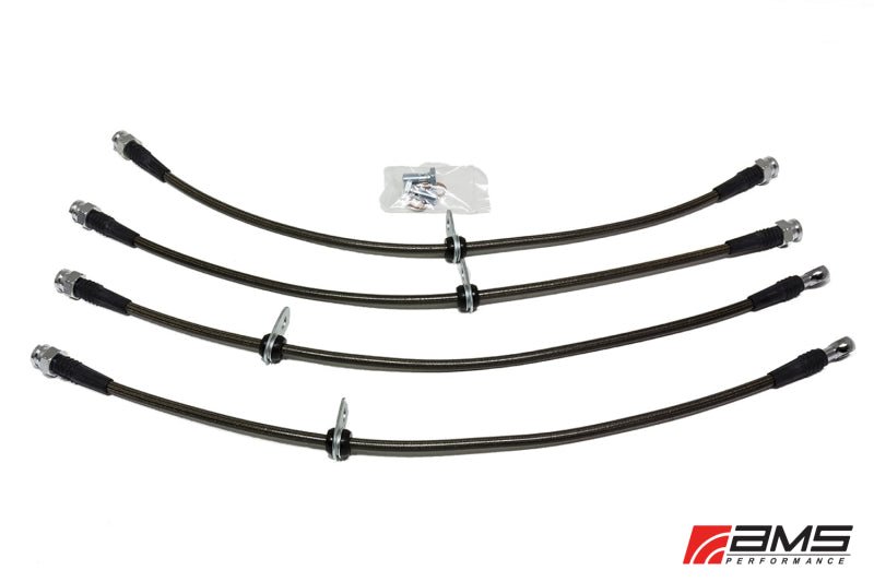 AMS Performance 08-15 Mitsubishi EVO X Stainless Steel Brake Lines (4 Lines) - Crew Original