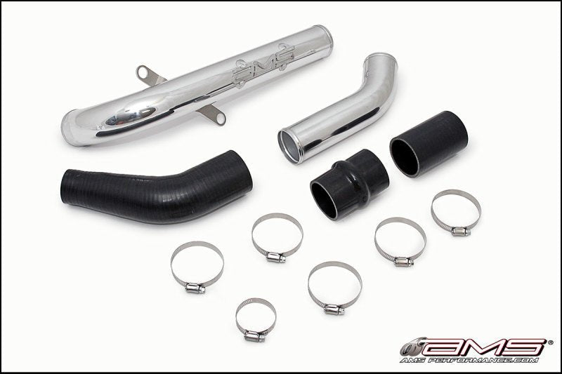 AMS Performance 08-15 Mitsubishi EVO X Upper I/C Pipe - Black Powder Coat - Crew Original