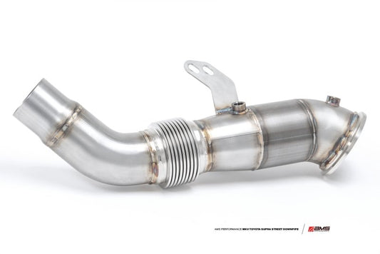 AMS Performance 2020+ Toyota Supra A90 Street Downpipe w/GESI Catalytic Converter - Crew Original