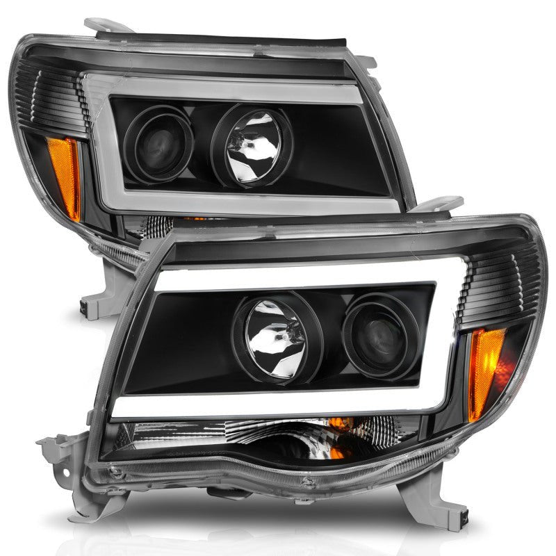 ANZO 05-09 Toyota Tacoma Projector Light Bar Style Headlights w/ C Light Bar - Crew Original