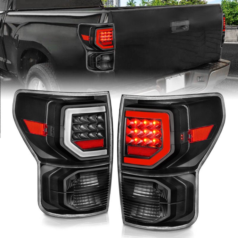 Anzo 07-11 Toyota Tundra Full LED Tailights Black Housing Clear Lens G2 (w/C Light Bars) - Crew Original