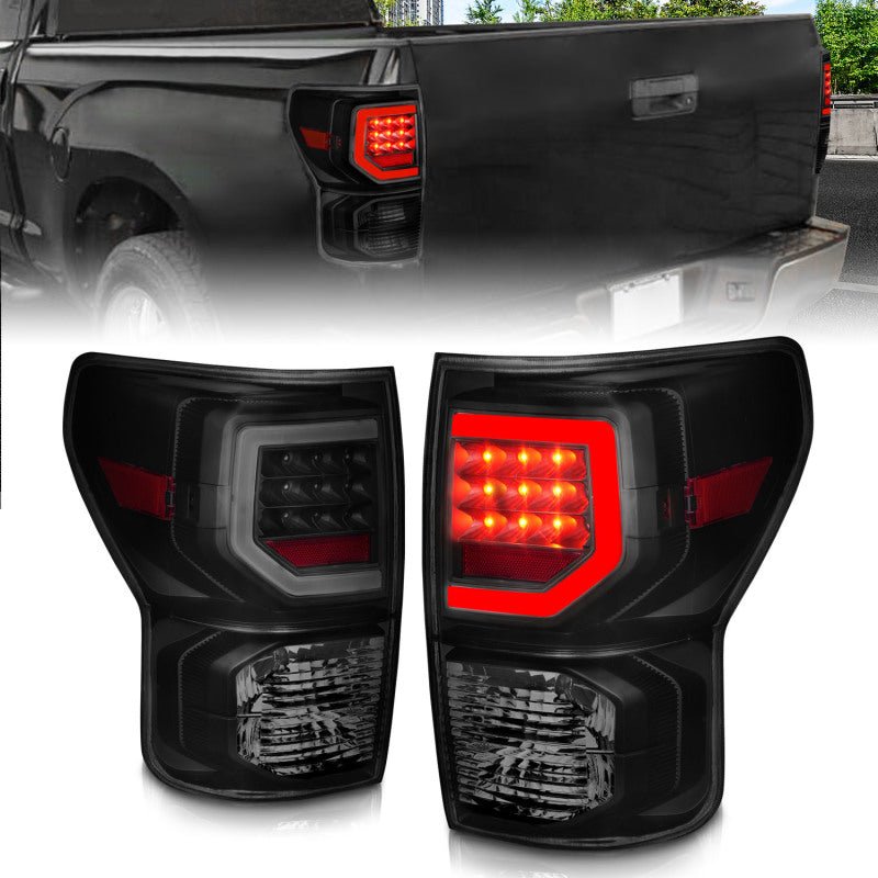 Anzo 07-11 Toyota Tundra Full LED Tailights Black Housing Smoke Lens G2 (w/C Light Bars) - Crew Original