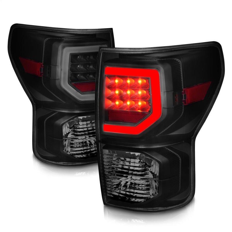 Anzo 07-11 Toyota Tundra Full LED Tailights Black Housing Smoke Lens G2 (w/C Light Bars) - Crew Original