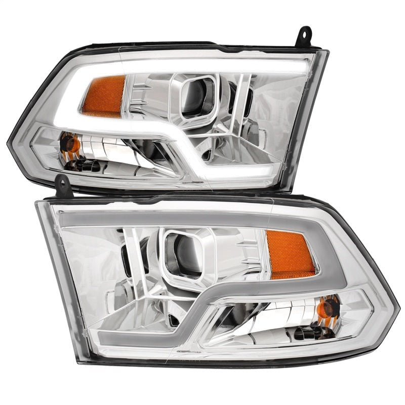 ANZO 09-18 Dodge Ram 1500 Plank Style Projector Headlights Chrome w/ Halo - Crew Original