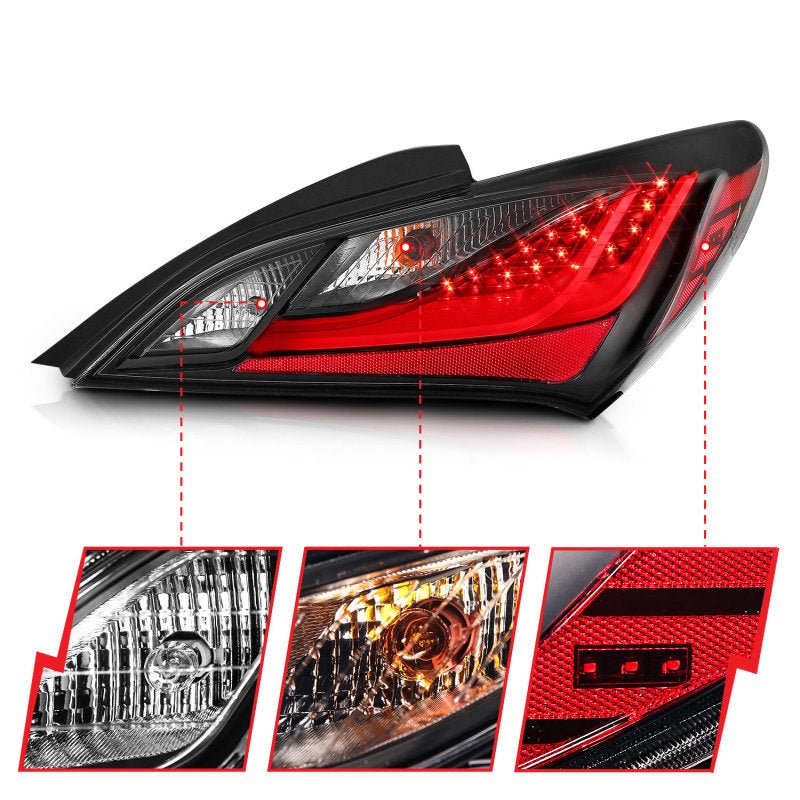 ANZO 10-13 Hyundai Genesis 2DR LED Taillights Smoke - Crew Original