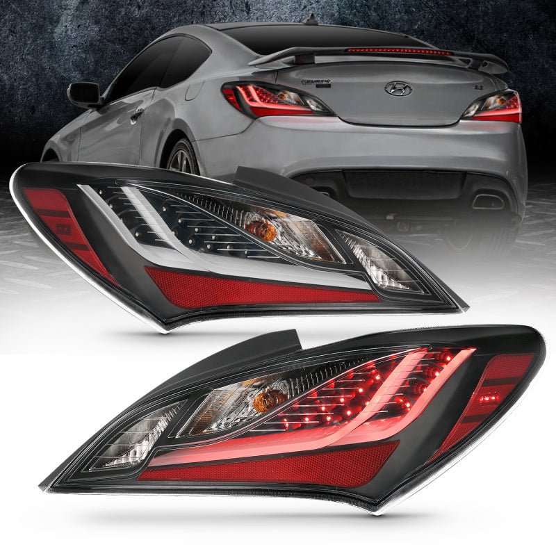 ANZO 10-13 Hyundai Genesis 2DR LED Taillights Smoke - Crew Original